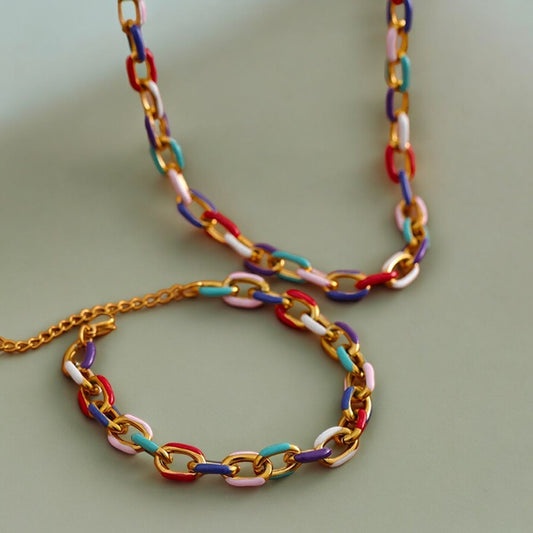 COLORFUL ENAMEL LINK SET