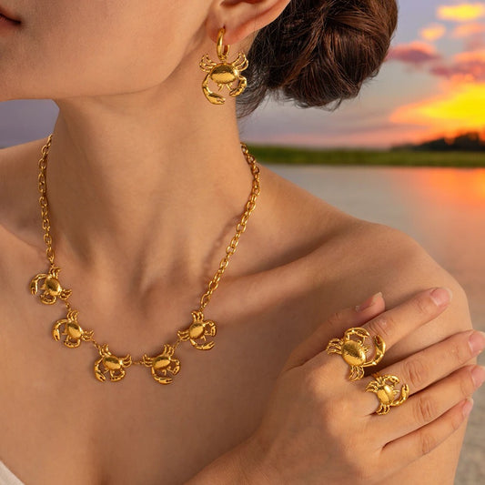 CRAB DESIGN 18k GOLD PLATED