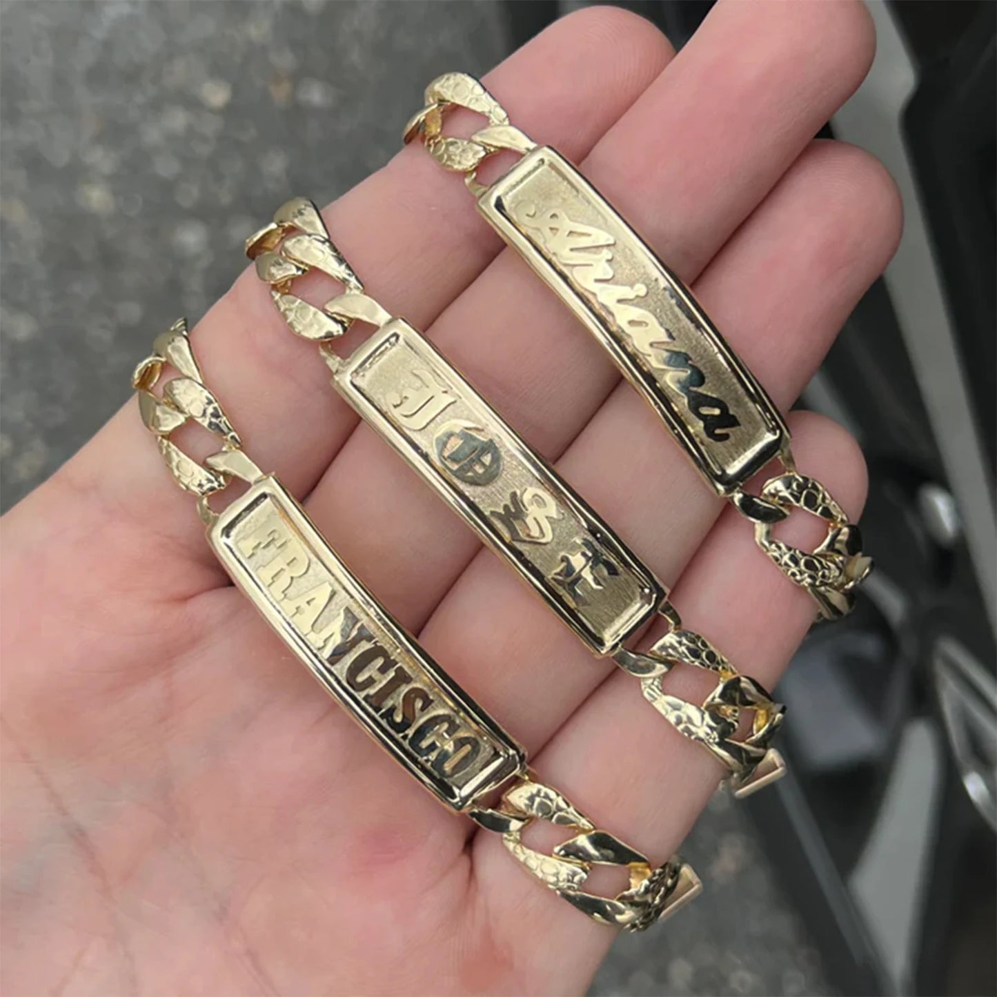 3D NAME PLATE BRACELET 18K GOLD PLATED