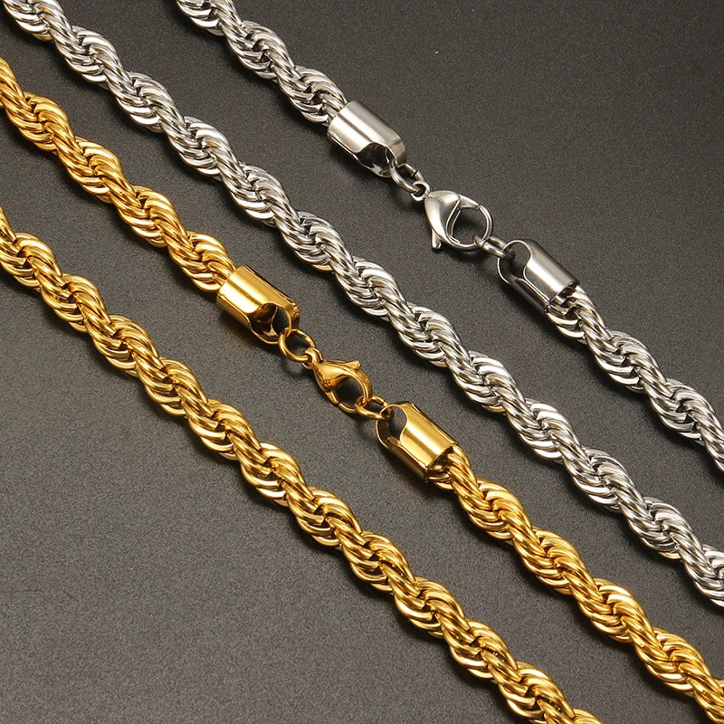 TWISTED MENS ROPE CHAIN