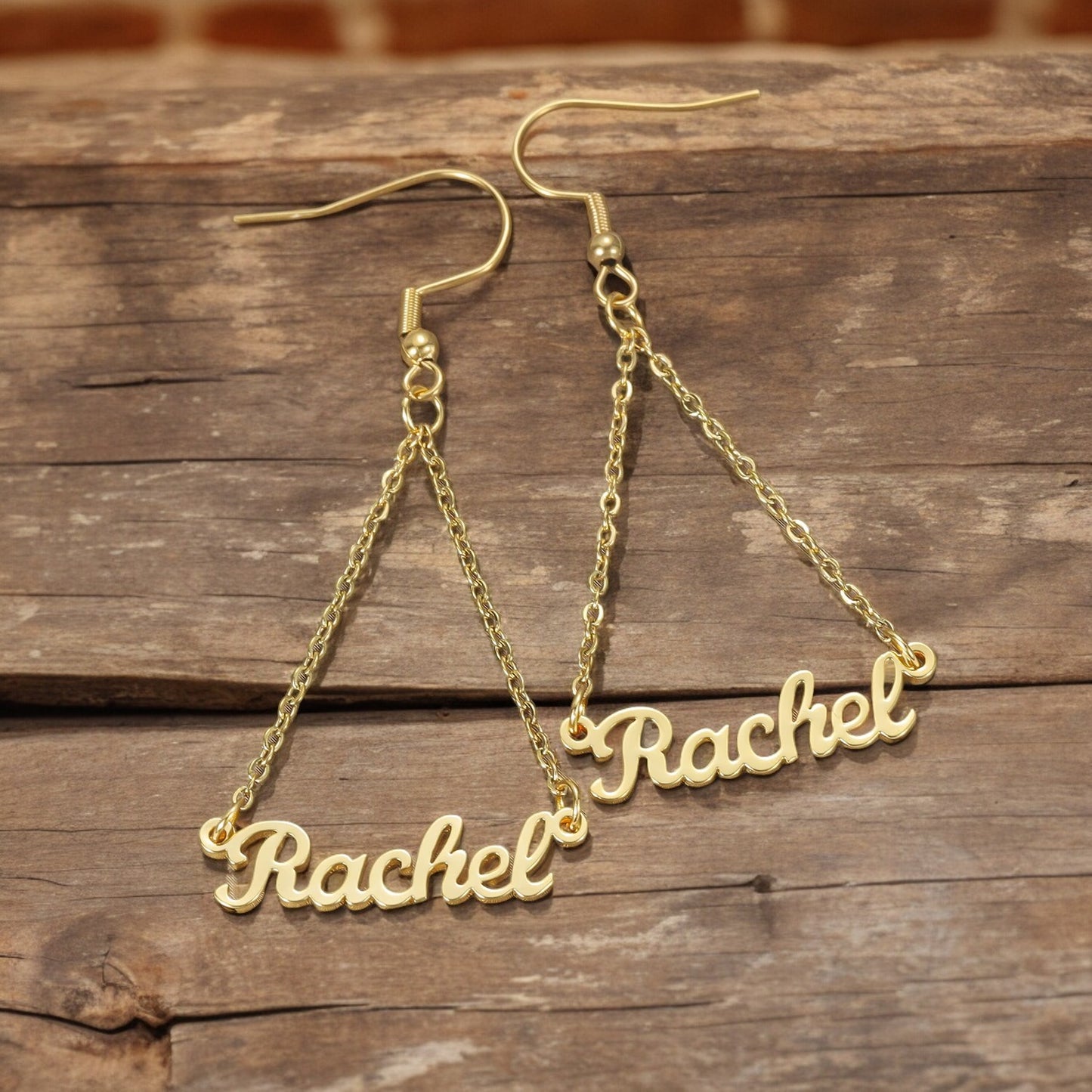 NAME PLATE EARRINGS 1-8 letters